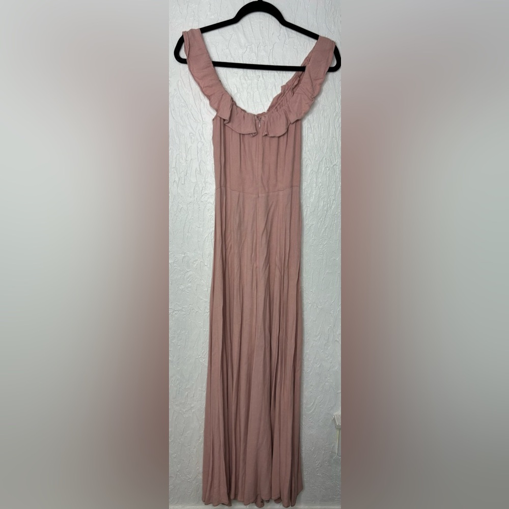 Reformation Off The Shoulder Verbena Maxi Dress In Blush Size 6 - Picture 9 of 11